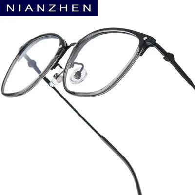 FONEX Montatura per Occhiali NIANZHEN in Lega TR90, Design di Marca per Uomo e Donna, Occhiali Vintage Ultraleggeri Quadrati, Modello 102 FONEX Montatura per Occhiali NIANZHEN in Lega TR90, Design di Marca per Uomo e Donna, Occhiali Vintage Ultraleggeri Quadrati, Modello 102