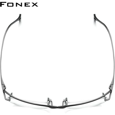 FONEX Occhiali in titanio Montatura da uomo Brand Design Occhiali da vista quadrati semi-senza montatura Mezza montatura Occhiali ultraleggeri giapponesi di fascia alta 85756 FONEX Occhiali in titanio Montatura da uomo Brand Design Occhiali da vista quadrati semi-senza montatura Mezza montatura Occhiali ultraleggeri giapponesi di fascia alta 85756