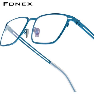 FONEX Occhiali da vista in titanio Montatura da uomo Nuovo design di marca Occhiali quadrati Montature per occhiali giapponesi ultraleggeri di alta qualità 85779 FONEX Occhiali da vista in titanio Montatura da uomo Nuovo design di marca Occhiali quadrati Montature per occhiali giapponesi ultraleggeri di alta qualità 85779