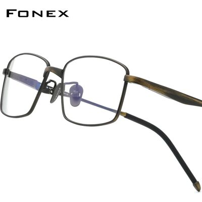FONEX Montature per occhiali in titanio puro Uomo Brand Design Occhiali da vista quadrati Donna Occhiali coreani giapponesi ultraleggeri 8556 FONEX Montature per occhiali in titanio puro Uomo Brand Design Occhiali da vista quadrati Donna Occhiali coreani giapponesi ultraleggeri 8556