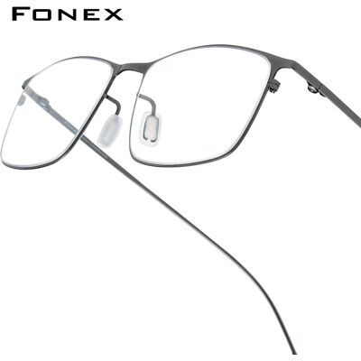 FONEX Occhiali in lega Montatura da uomo Montature a cerchio completo Occhiali quadrati di alta qualità di fascia alta Occhiali coreani giapponesi ultraleggeri 8105 FONEX Occhiali in lega Montatura da uomo Montature a cerchio completo Occhiali quadrati di alta qualità di fascia alta Occhiali coreani giapponesi ultraleggeri 8105