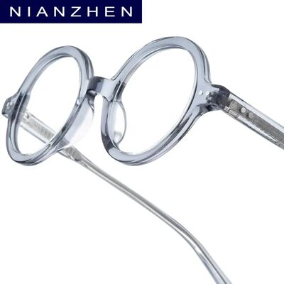 FONEX NIANZHEN Occhiali da vista in acetato Telaio da uomo Nuovo design rotondo di marca Occhiali da donna Retro Occhiali vintage Occhiali giapponesi 88018 FONEX NIANZHEN Occhiali da vista in acetato Telaio da uomo Nuovo design rotondo di marca Occhiali da donna Retro Occhiali vintage Occhiali giapponesi 88018