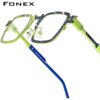 FONEX Dopamin Occhiali in titanio puro Telaio da uomo 2025 Nuovo design di marca Occhiali da vista quadrati vintage da donna Occhiali retrò giapponesi 85910 FONEX Dopamin Occhiali in titanio puro Telaio da uomo 2025 Nuovo design di marca Occhiali da vista quadrati vintage da donna Occhiali retrò giapponesi 85910