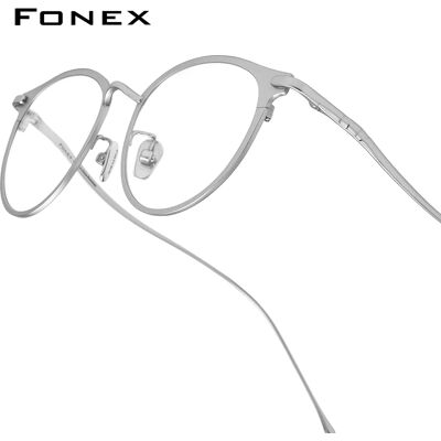 FONEX Montature per occhiali in titanio puro Donna Luxury Brand Design Occhiali da vista rotondi retrò Occhiali vintage ultraleggeri giapponesi 8509 FONEX Montature per occhiali in titanio puro Donna Luxury Brand Design Occhiali da vista rotondi retrò Occhiali vintage ultraleggeri giapponesi 8509