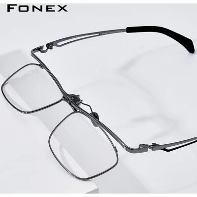 FONEX Montatura per occhiali in titanio , design di marca per uomo, occhiali quadrati con lenti a scomparsa, alta qualità, occhiali ultraleggeri di produzione giapponese, modello 8043. FONEX Montatura per occhiali in titanio , design di marca per uomo, occhiali quadrati con lenti a scomparsa, alta qualità, occhiali ultraleggeri di produzione giapponese, modello 8043.