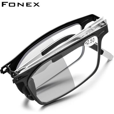 FONEX fotocromatica grigio Anti blu bloccante occhiali da lettura pieghevoli uomo donna 2021 lettore di ipermetropia occhiali da vista senza viti LH015 FONEX fotocromatica grigio Anti blu bloccante occhiali da lettura pieghevoli uomo donna 2021 lettore di ipermetropia occhiali da vista senza viti LH015