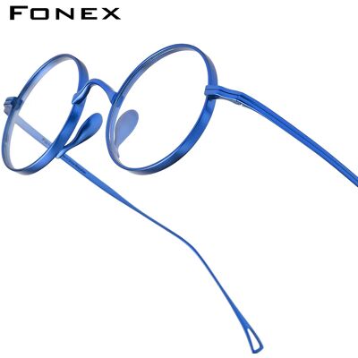 FONEX Occhiali in titanio puro Telaio da uomo Nuovo design di marca Occhiali da vista rotondi da donna Retro Vintage Occhiali giapponesi di alta qualità 85644 FONEX Occhiali in titanio puro Telaio da uomo Nuovo design di marca Occhiali da vista rotondi da donna Retro Vintage Occhiali giapponesi di alta qualità 85644