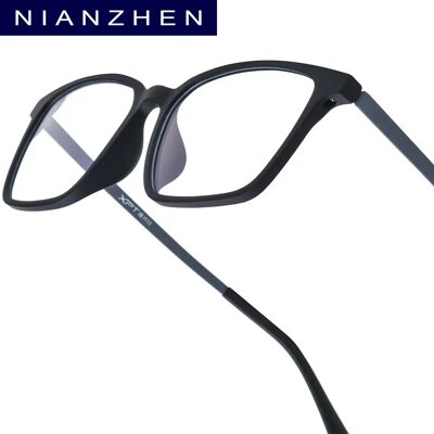 FONEX NIANZHEN Occhiali da vista in gomma titanio Montatura da uomo Occhiali da vista quadrati di design di marca Occhiali da vista retrò ultraleggeri 9822 FONEX NIANZHEN Occhiali da vista in gomma titanio Montatura da uomo Occhiali da vista quadrati di design di marca Occhiali da vista retrò ultraleggeri 9822