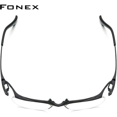 FONEX Occhiali in titanio puro Montatura da uomo Nuovo design di marca Occhiali da vista quadrati semi-senza montatura Occhiali giapponesi ultraleggeri a mezza montatura 85709 FONEX Occhiali in titanio puro Montatura da uomo Nuovo design di marca Occhiali da vista quadrati semi-senza montatura Occhiali giapponesi ultraleggeri a mezza montatura 85709