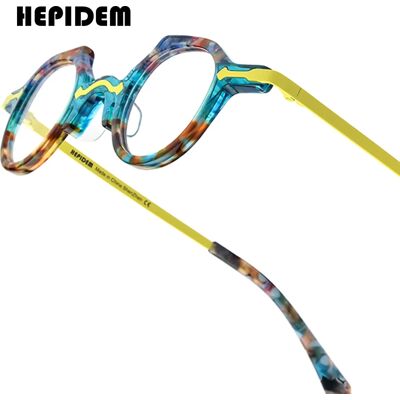 FONEX HEPIDEM Occhiali da vista in acetato Telaio da uomo 2025 Nuovo piccolo design rotondo di marca Occhiali da donna Retro Vintage Occhiali da vista 9341 FONEX HEPIDEM Occhiali da vista in acetato Telaio da uomo 2025 Nuovo piccolo design rotondo di marca Occhiali da donna Retro Vintage Occhiali da vista 9341