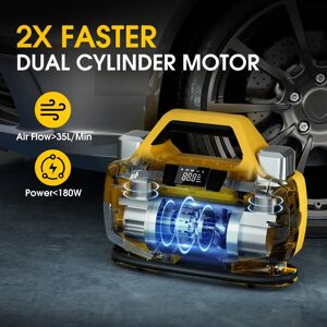 CARSUN Potente pompa d'aria cablata a doppio cilindro adatta per camper fuoristrada Mountain Fuoristrada Velocità di illuminazione Pompa d'aria CARSUN Potente pompa d'aria cablata a doppio cilindro adatta per camper fuoristrada Mountain Fuoristrada Velocità di illuminazione Pompa d'aria