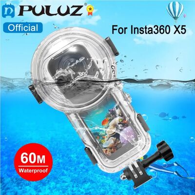 PULUZ Custodia subacquea impermeabile per Insta360 X5 fotocamera sportiva, custodia impermeabile sigillata subacquea da 60 m Guscio trasparente invisibile PULUZ Custodia subacquea impermeabile per Insta360 X5 fotocamera sportiva, custodia impermeabile sigillata subacquea da 60 m Guscio trasparente invisibile