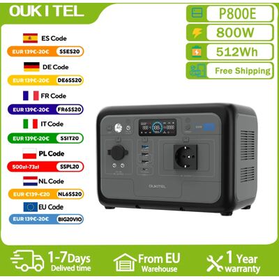OUKITEL P800E Stazione di Alimentazione Portatile 800W, Generatore Solare 512Wh con Batteria LiFePO4, Backup Domestico, Campeggio Esterno, Alimentazione Mobile OUKITEL P800E Stazione di Alimentazione Portatile 800W, Generatore Solare 512Wh con Batteria LiFePO4, Backup Domestico, Campeggio Esterno, Alimentazione Mobile