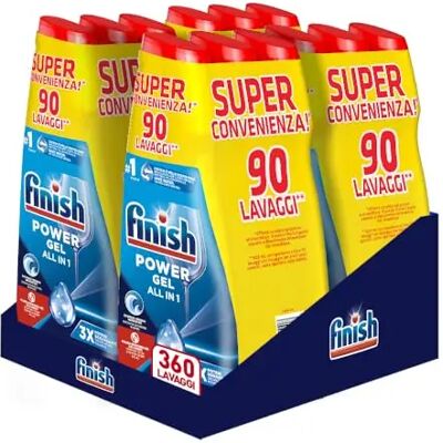 finish Powergel Fresh detersivo per lavastoviglie, 360 lavaggi, gel per lavastoviglie, 600 ml (confezione da 12) finish Powergel Fresh detersivo per lavastoviglie, 360 lavaggi, gel per lavastoviglie, 600 ml (confezione da 12)
