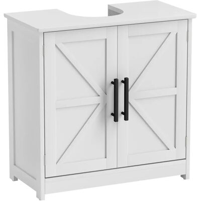 HOMCOM Mobiletto sottolavabo , mobile da bagno con 2 ante magnetiche stile fienile e ripiani regolabili, armadio da ingresso HOMCOM Mobiletto sottolavabo , mobile da bagno con 2 ante magnetiche stile fienile e ripiani regolabili, armadio da ingresso