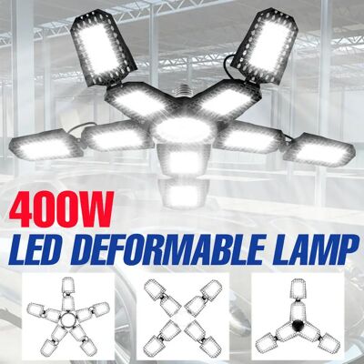 CanLing Lampadina LED da 400 W E27/E26 Lampada da garage AC 220 V Faretti Plafoniera pieghevole deformabile 110 V per magazzino domestico Officina Seminterrato CanLing Lampadina LED da 400 W E27/E26 Lampada da garage AC 220 V Faretti Plafoniera pieghevole deformabile 110 V per magazzino domestico Officina Seminterrato