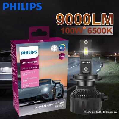 Philips Ultinon Rally 3551 LED H4 H7 H11 HB3/4 9006 9005 HIR2 Faro Auto 6500K Bianco Potenza Massima 50W Lumen Massimi 4500lm Lampadina LED Philips Ultinon Rally 3551 LED H4 H7 H11 HB3/4 9006 9005 HIR2 Faro Auto 6500K Bianco Potenza Massima 50W Lumen Massimi 4500lm Lampadina LED