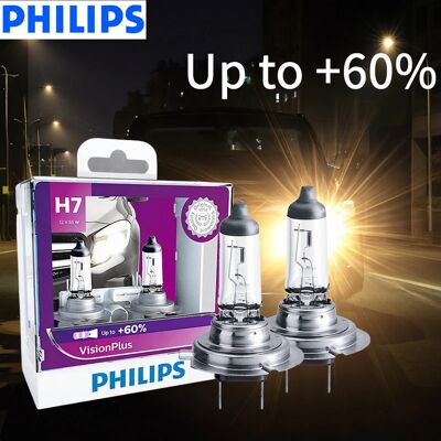 Philips H7 VisionPlus 12V 55W PX26d Faro per auto alogeno VP + 60% Luminoso Lampade per auto Luce originale Nuove lampadine 12972VPS2 Philips H7 VisionPlus 12V 55W PX26d Faro per auto alogeno VP + 60% Luminoso Lampade per auto Luce originale Nuove lampadine 12972VPS2