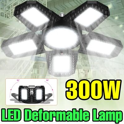 NJHIKG Lampadina da garage a LED da 300 W E27/E26 Lampada pieghevole deformabile per faretti da seminterrato per officina di magazzino domestico AC100-277V freddo/caldo NJHIKG Lampadina da garage a LED da 300 W E27/E26 Lampada pieghevole deformabile per faretti da seminterrato per officina di magazzino domestico AC100-277V freddo/caldo