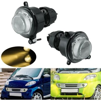 ANGRONG 1 paio paraurti anteriore corsa guida fendinebbia H3 lampadine bianco caldo per Smart City-Coupe Fortwo 450 98-07 ANGRONG 1 paio paraurti anteriore corsa guida fendinebbia H3 lampadine bianco caldo per Smart City-Coupe Fortwo 450 98-07