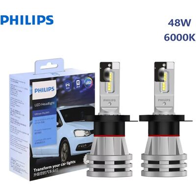 Philips LED Ultinon Pro3101 H4 12/24V P43t Bianco brillante Fascio alto e basso 48W 6000K Lumileds LED Lampade per fari anteriori per auto 11342U3101X2 Philips LED Ultinon Pro3101 H4 12/24V P43t Bianco brillante Fascio alto e basso 48W 6000K Lumileds LED Lampade per fari anteriori per auto 11342U3101X2