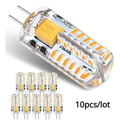 TRAZOS Lampadine a LED G4 bianco caldo/freddo 2700K-6000K 3W equivalente a 30W Non dimmerabile T3 alogeno binario Base Bi-Pin lampada 12V confezione da 10 TRAZOS Lampadine a LED G4 bianco caldo/freddo 2700K-6000K 3W equivalente a 30W Non dimmerabile T3 alogeno binario Base Bi-Pin lampada 12V confezione da 10