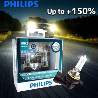 Philips X-treme Vision Pro150 9012 HIR2 12V 55W Fino al 150% Altro luminosità Faro alogeno Auto Lampadine originali DRL, 2X Philips X-treme Vision Pro150 9012 HIR2 12V 55W Fino al 150% Altro luminosità Faro alogeno Auto Lampadine originali DRL, 2X
