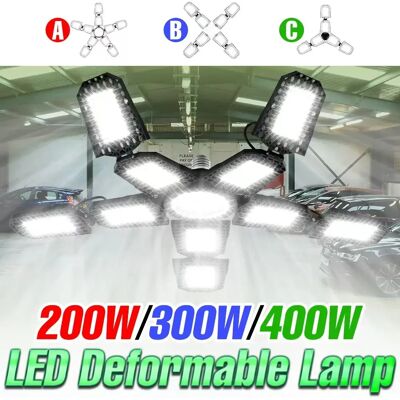 NJHIKG 400W LED Garage Lampadina E27/E26 Lampada da soffitto AC 220V Pieghevole Deformabile Faretti 110V Per Casa Magazzino Officina Seminterrato NJHIKG 400W LED Garage Lampadina E27/E26 Lampada da soffitto AC 220V Pieghevole Deformabile Faretti 110V Per Casa Magazzino Officina Seminterrato