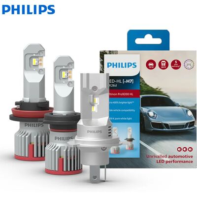 Philips Ultinon Pro9200 LED H4 H7 H9 H11 HB3 HB4 Faro per auto 12/24V Lampadina + 400% Lampada luminosa di potenza 5800K Bianco Fascio alto e basso Philips Ultinon Pro9200 LED H4 H7 H9 H11 HB3 HB4 Faro per auto 12/24V Lampadina + 400% Lampada luminosa di potenza 5800K Bianco Fascio alto e basso