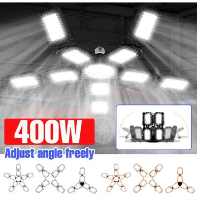 NONE Lampadina a LED da 400 W E27/E26 Lampada da garage Deformazione Faretto pieghevole AC100-277V Nessun sfarfallio per magazzino domestico Officina Seminterrato NONE Lampadina a LED da 400 W E27/E26 Lampada da garage Deformazione Faretto pieghevole AC100-277V Nessun sfarfallio per magazzino domestico Officina Seminterrato
