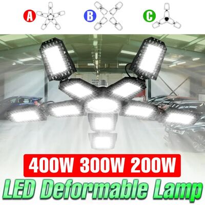 NONE Lampadina a LED da 400 W E27/E26 Lampada da garage 220 V Deformazione Faretto pieghevole 110 V per illuminazione industriale dell'officina del magazzino domestico NONE Lampadina a LED da 400 W E27/E26 Lampada da garage 220 V Deformazione Faretto pieghevole 110 V per illuminazione industriale dell'officina del magazzino domestico