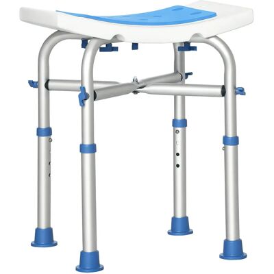 HOMCOM Sgabello da doccia , sedile per doccia per anziani e disabili - seduta imbottita e regolabile, antiscivolo, in alluminio, portata massima. kg blu HOMCOM Sgabello da doccia , sedile per doccia per anziani e disabili - seduta imbottita e regolabile, antiscivolo, in alluminio, portata massima. kg blu