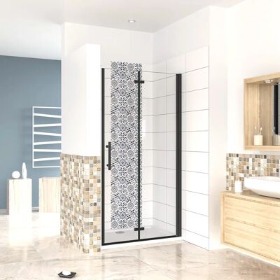 Other Porta Doccia per Nicchia 70 76 80 90 100 110 120 cm H.190cm Apertura Battente Pieghevole in Vetro Temperato Trasparente 5 mm Anticalcare Telaio Nero Opaco Other Porta Doccia per Nicchia 70 76 80 90 100 110 120 cm H.190cm Apertura Battente Pieghevole in Vetro Temperato Trasparente 5 mm Anticalcare Telaio Nero Opaco