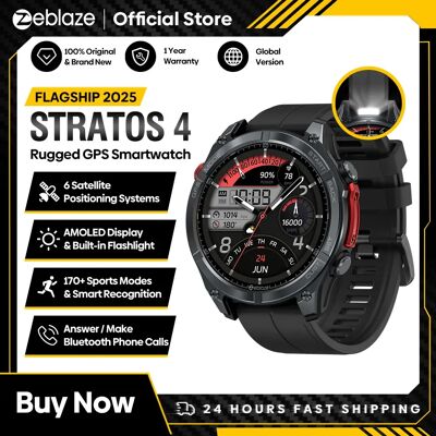 Zeblaze Nuovo Stratos 4 GPS Smart Watch 1.43 ''AMOLED Display Torcia incorporata Bussola Altimetro barometrico 5 ATM Smartwatch Zeblaze Nuovo Stratos 4 GPS Smart Watch 1.43 ''AMOLED Display Torcia incorporata Bussola Altimetro barometrico 5 ATM Smartwatch