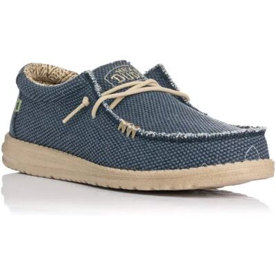 NONE Hey Dude Wally Sneakers in tela intrecciata da uomo Blu NONE Hey Dude Wally Sneakers in tela intrecciata da uomo Blu