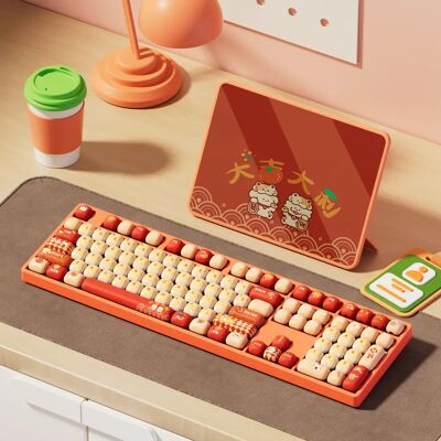 AKKO MOG Profilo Lucky Mandarino Keycap Set 137 tasti PBT Copritasti a sublimazione del colore per Cherry MX Interruttori Tastiera meccanica FAI DA TE AKKO MOG Profilo Lucky Mandarino Keycap Set 137 tasti PBT Copritasti a sublimazione del colore per Cherry MX Interruttori Tastiera meccanica FAI DA TE