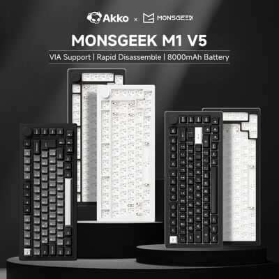 Tastiera Akko MonsGeek M1 V5 VIA Nera e Argento ISO-DE/UK/Nordico - Interruttore Creativo Tastiera Akko MonsGeek M1 V5 VIA Nera e Argento ISO-DE/UK/Nordico - Interruttore Creativo