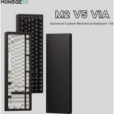 AKKO MonsGeek M2 V5 VIA Kit tastiera meccanica/barebone 1800 Dimensioni compatte Smontare rapidamente Tastiera tri-modale RGB Hot Swap in alluminio AKKO MonsGeek M2 V5 VIA Kit tastiera meccanica/barebone 1800 Dimensioni compatte Smontare rapidamente Tastiera tri-modale RGB Hot Swap in alluminio