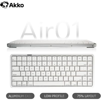 AKKO Tastiera Meccanica Air 01 Low Profile 75% 84 Tasti Layout Mac Personalizzabile Hot-swappable RGB Tri-mode con Case in Alluminio e Sistema Gasket AKKO Tastiera Meccanica Air 01 Low Profile 75% 84 Tasti Layout Mac Personalizzabile Hot-swappable RGB Tri-mode con Case in Alluminio e Sistema Gasket