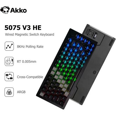 AKKO Tastiera Meccanica 5075 V3 HE 75% con Switch Magnetici, Rapid Trigger 0.005mm, Polling Rate 8K, RGB Wireless, Personalizzabile per Gamer AKKO Tastiera Meccanica 5075 V3 HE 75% con Switch Magnetici, Rapid Trigger 0.005mm, Polling Rate 8K, RGB Wireless, Personalizzabile per Gamer