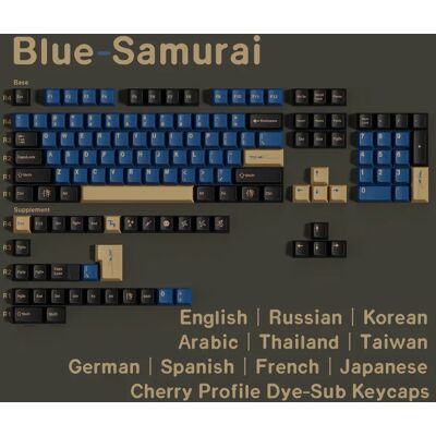 Eagiacme GMK Blue Warrior Copritasti PBT Sub Dye Cherry Profilo Blu Samurai Tedesco/Coreano/Spagnolo/Russo/Arabo Per Tastiere Meccaniche Eagiacme GMK Blue Warrior Copritasti PBT Sub Dye Cherry Profilo Blu Samurai Tedesco/Coreano/Spagnolo/Russo/Arabo Per Tastiere Meccaniche