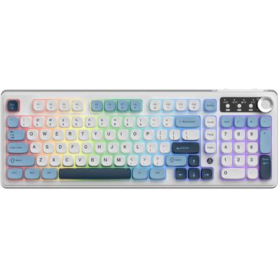 Ajazz AF98 Tastiera a membrana cablata entry-level per ufficio, copritasti ABS tricolore, supporto regolabile, compatibile con sistemi Win/Mac, cavo Type-C rimovibile, layout a 98 tasti, ideale per Ajazz AF98 Tastiera a membrana cablata entry-level per ufficio, copritasti ABS tricolore, supporto regolabile, compatibile con sistemi Win/Mac, cavo Type-C rimovibile, layout a 98 tasti, ideale per