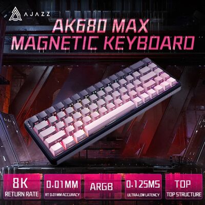 Ajazz Tastiera Meccanica Magnetica Cablata AK680 MAX HE con Trigger Rapido, Switch ad Effetto Hall, 65% Layout, Polling Rate 8K, 68 Tasti Ajazz Tastiera Meccanica Magnetica Cablata AK680 MAX HE con Trigger Rapido, Switch ad Effetto Hall, 65% Layout, Polling Rate 8K, 68 Tasti