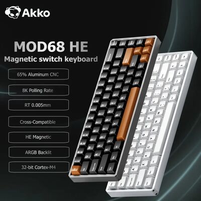 AKKO MOD68 HE Keybaord Alluminio CNC 65% Interruttore magnetico Trigger rapido 0.005mm 8K ARGB Gaming Guarnizione tastiera meccanica personalizzata AKKO MOD68 HE Keybaord Alluminio CNC 65% Interruttore magnetico Trigger rapido 0.005mm 8K ARGB Gaming Guarnizione tastiera meccanica personalizzata
