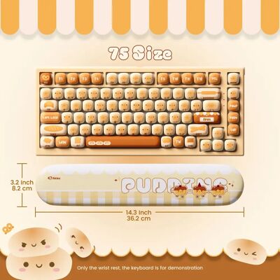 AKKO Pudding Buns Tastiera poggiapolsi ergonomico morbida schiuma Lycra + PU facile digitazione sollievo dal dolore antiscivolo per ufficio casa giocatore AKKO Pudding Buns Tastiera poggiapolsi ergonomico morbida schiuma Lycra + PU facile digitazione sollievo dal dolore antiscivolo per ufficio casa giocatore