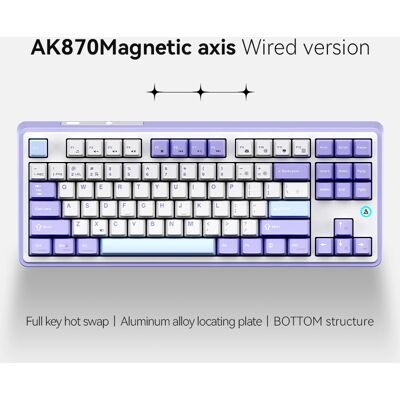 Ajazz Tastiera Meccanica da Gaming AK870: 87 Tasti, Cablata, Hot-Swappable, Illuminazione RGB, Struttura con Montaggio Inferiore Ajazz Tastiera Meccanica da Gaming AK870: 87 Tasti, Cablata, Hot-Swappable, Illuminazione RGB, Struttura con Montaggio Inferiore