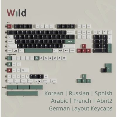 Jaycomia JCM Wild ISO Keycaps materiale PBT Cherry Profile 7u Alice Layout coreano Big Set Key Caps tedesco Abnt2 Spanish Fox MX Switch Jaycomia JCM Wild ISO Keycaps materiale PBT Cherry Profile 7u Alice Layout coreano Big Set Key Caps tedesco Abnt2 Spanish Fox MX Switch