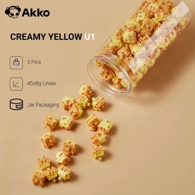 AKKO U1 Creamy Yellow Switch 45g Lineari Lisci Pre-lubrificati 5 Pin MX Switches Hot Swap Accessori Tastiera Meccanica 100 pz AKKO U1 Creamy Yellow Switch 45g Lineari Lisci Pre-lubrificati 5 Pin MX Switches Hot Swap Accessori Tastiera Meccanica 100 pz