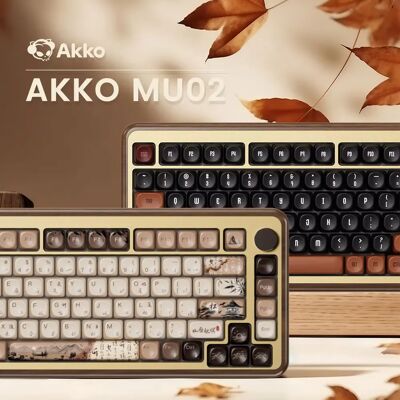 AKKO MU02 75% Mountain Seclusion Tastiera meccanica in legno RGB sostituibile a caldo BT5.0/2.4G Tastiera da gioco cablata wireless e tipo C AKKO MU02 75% Mountain Seclusion Tastiera meccanica in legno RGB sostituibile a caldo BT5.0/2.4G Tastiera da gioco cablata wireless e tipo C