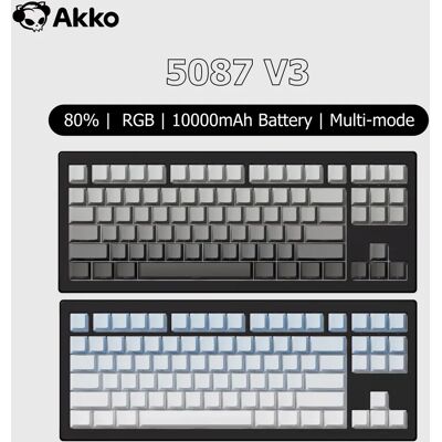 AKKO Tastiera Meccanica 5087 V3 Layout TKL 80% ANSI-US Hot-swappable RGB USB Type-C/2.4g&BT5.0 Tri-mode Personalizzabile per Gaming AKKO Tastiera Meccanica 5087 V3 Layout TKL 80% ANSI-US Hot-swappable RGB USB Type-C/2.4g&BT5.0 Tri-mode Personalizzabile per Gaming